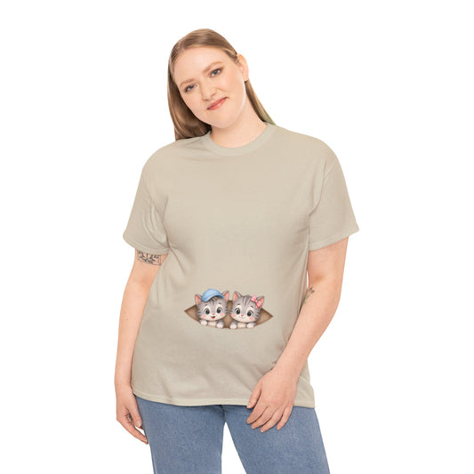 Camiseta embarazo gemelar | Gatitos Mellizos