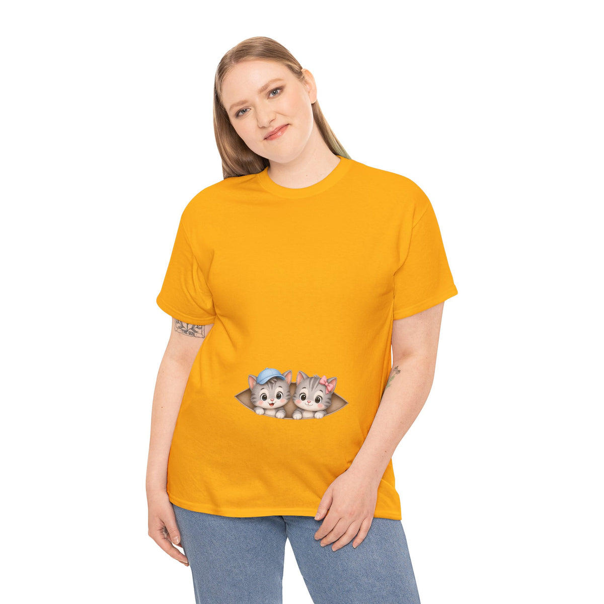 Camiseta embarazo gemelar | Gatitos Mellizos