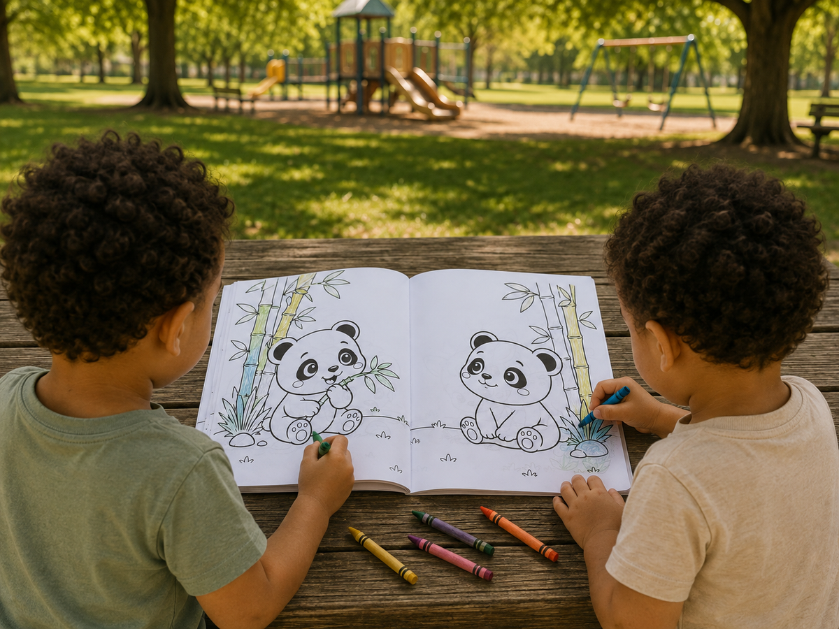 COLOREANDO JUNTOS: Animales Gemelos | Libro para Colorear para Gemelos y Mellizos