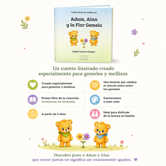 Adam, Alan y la Flor Gemela | Cuento para gemelos y mellizos